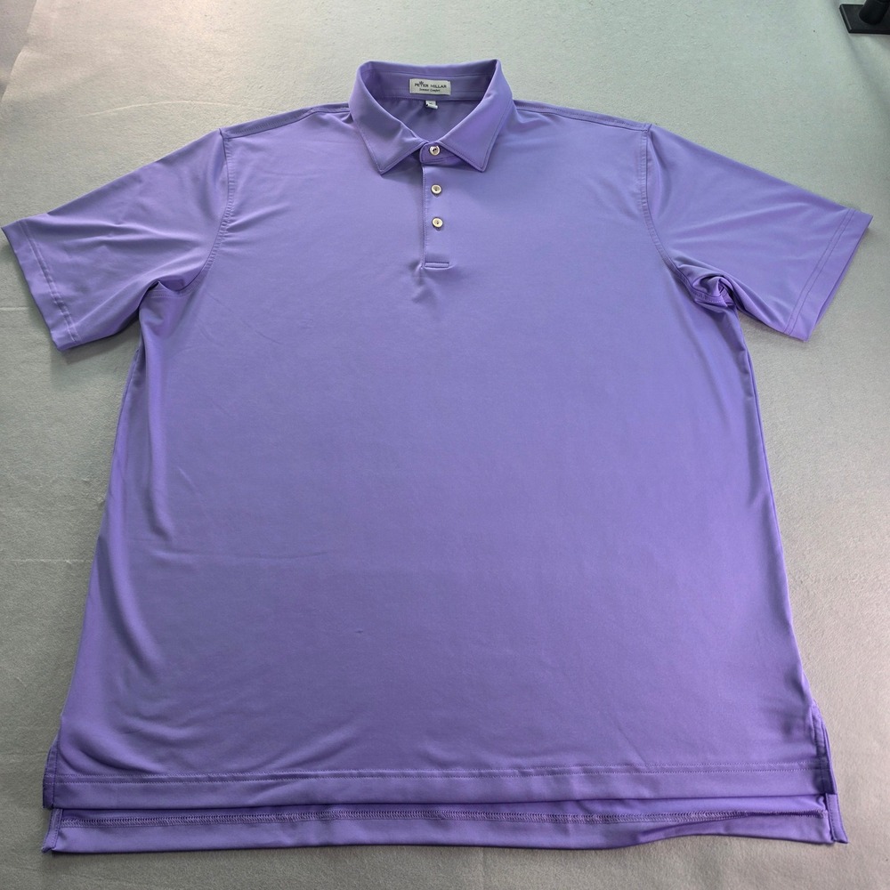 Peter Millar Summer Comfort Mens XL Purple Performance Golf Polo Shirt SS